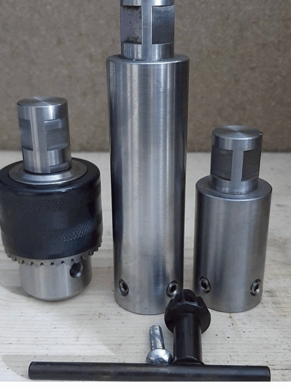 3-Piece Drill Accessory Kit (13mm Key Chuck + 50mm Extension + 100mm Extension)