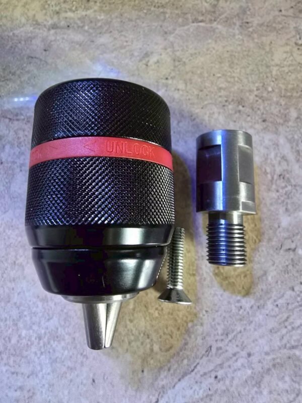 1/2" Keyless Drill Chuck with 1/2" UNF Adaptor and Security Screw – 13mm Capacity